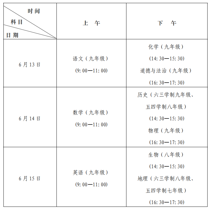 2026年济南中考时间什么时候？